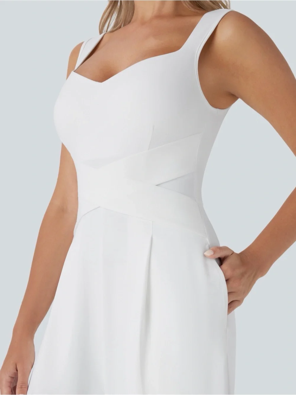 Halara U Back Sleeveless Casual Jumpsuit with Pockets Size Large